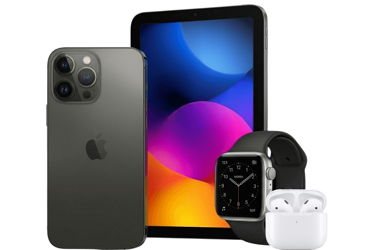 Phone, tablet, smartwatch and earbuds