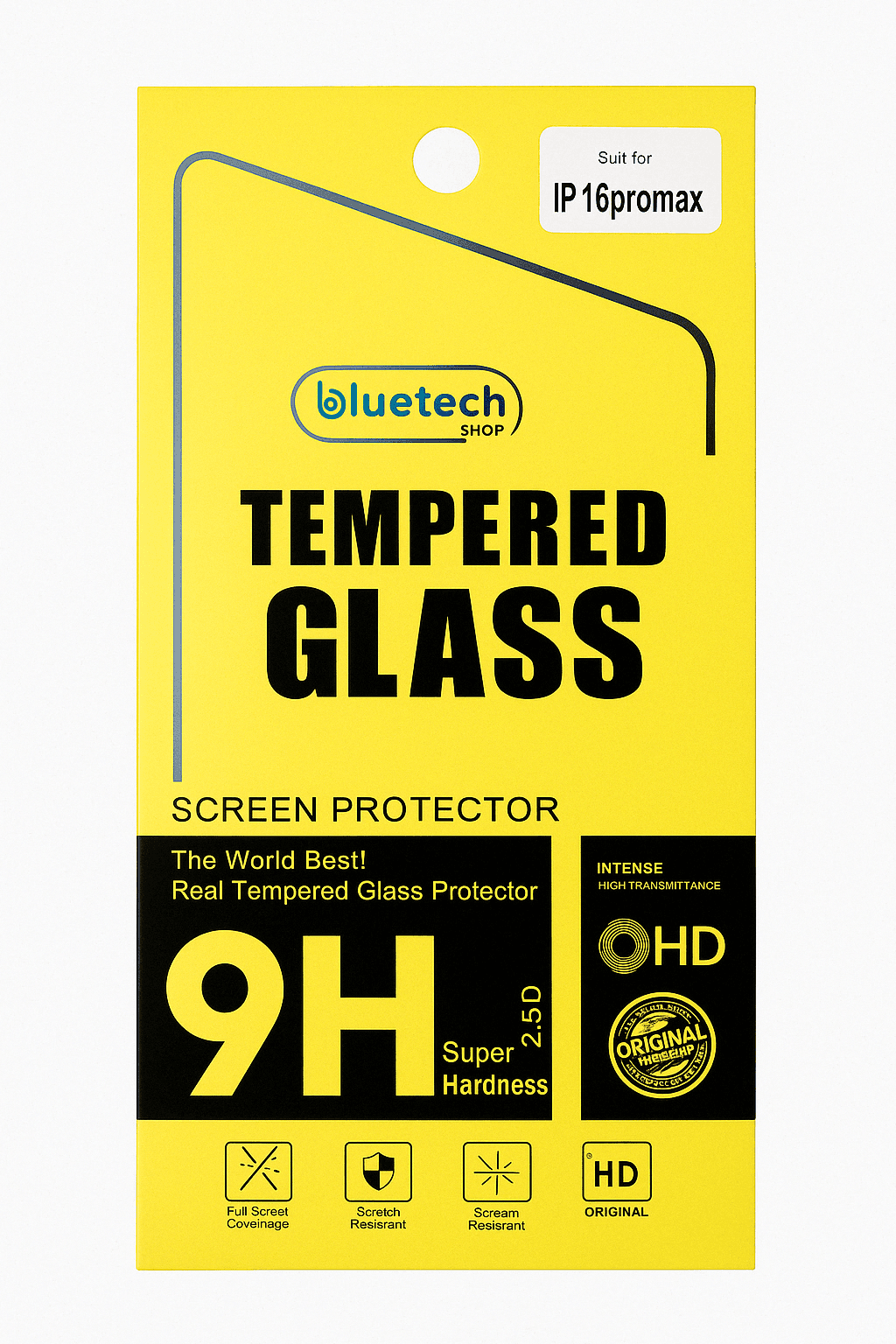 iPhone 16 Pro Max Tempered Glass Screen Protector