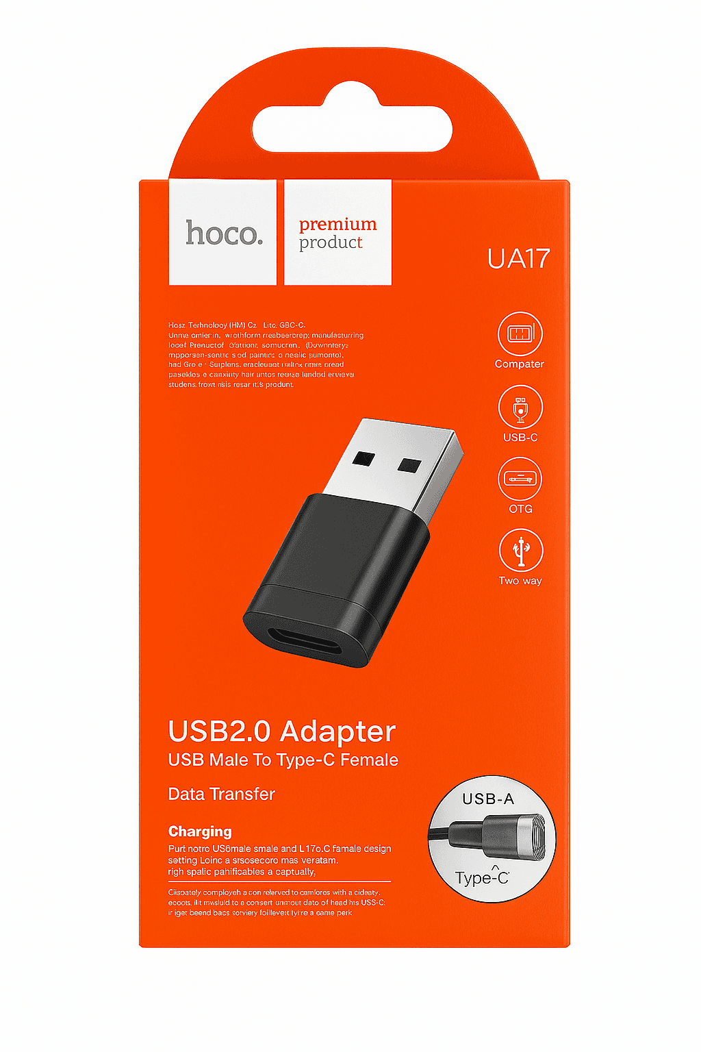 USB-A Male to USB-C Female Adapter UA17