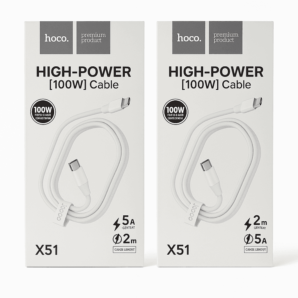 X51 High-Power 100W USB-C to USB-C Charging Data Cable 2m