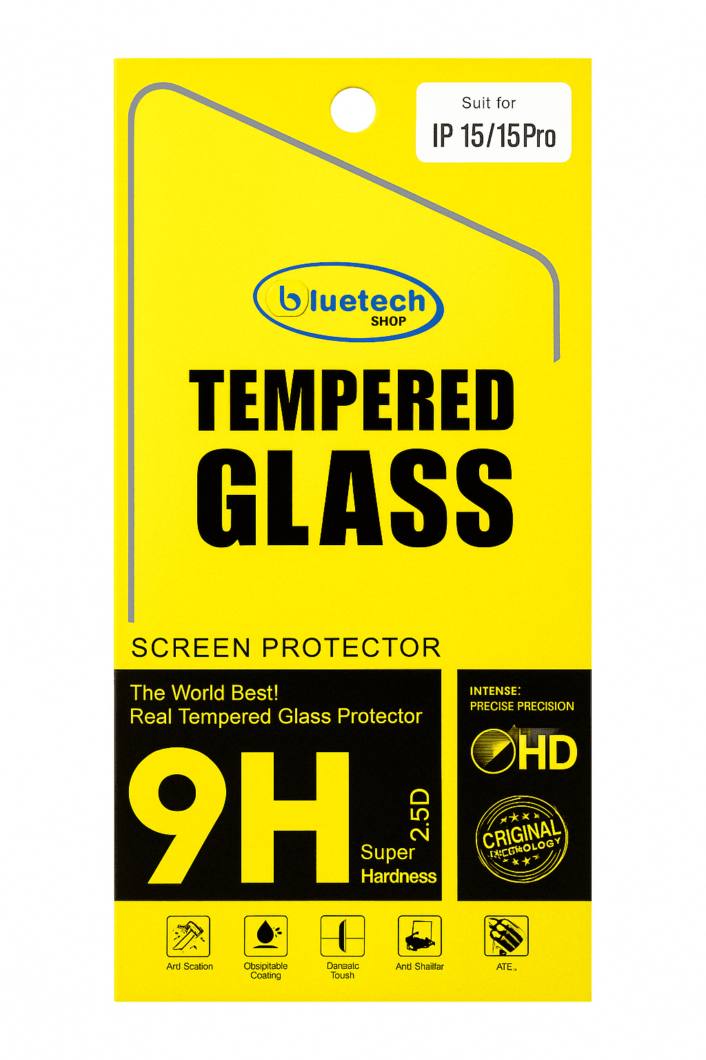 iPhone 15 / 15 Pro Tempered Glass Screen Protector