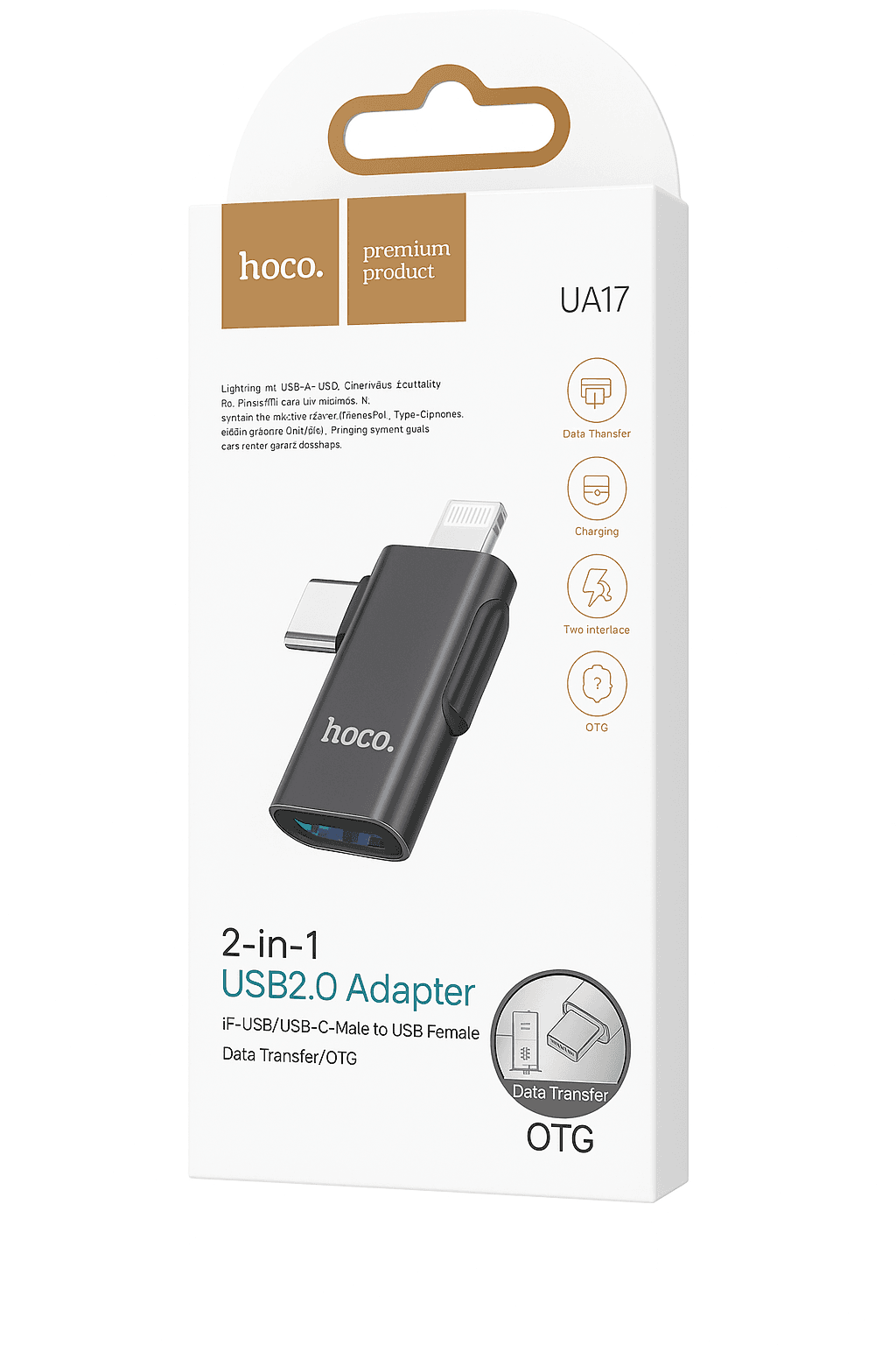 Lightning and USB-C Male to USB-A Female Adapter UA17