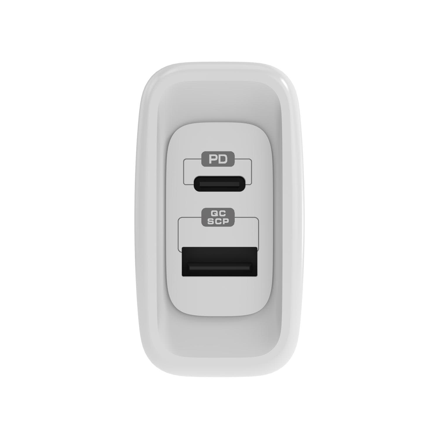Wall Charger Dual USB-C 45W PD and USB-A White