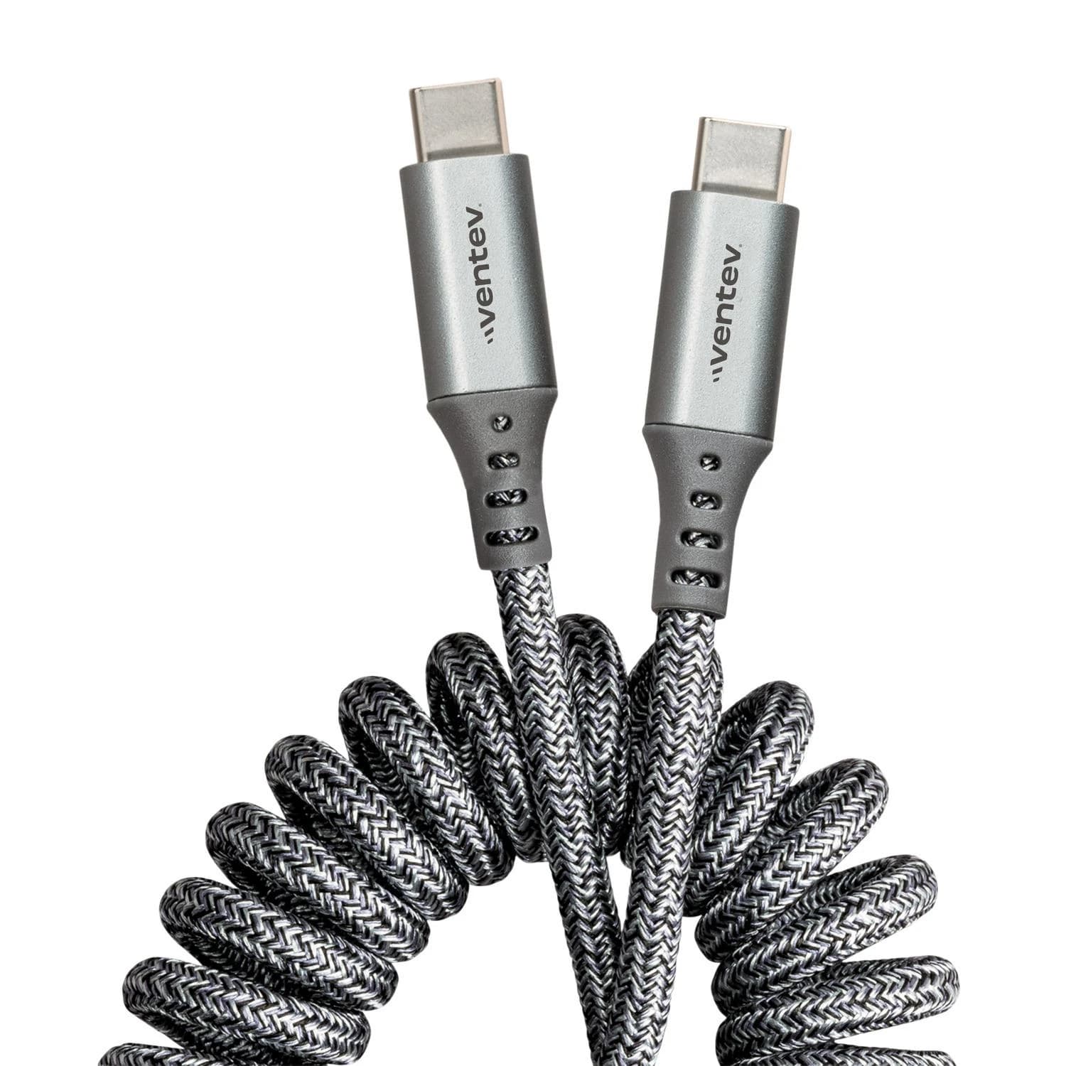 Charge/Sync Coiled USB-C to USB-C Cable 3ft Gray