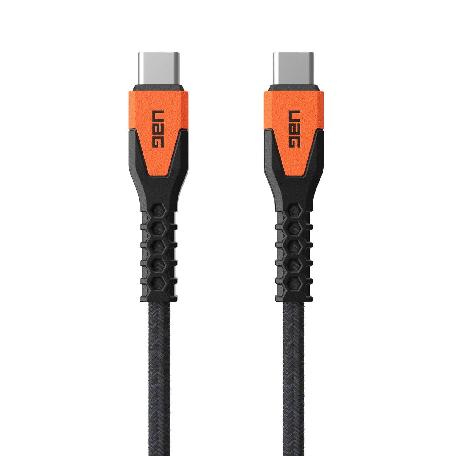 Rugged Kevlar Core USB-C to USB-C Charge/Sync Cable 5ft Black/Orange
