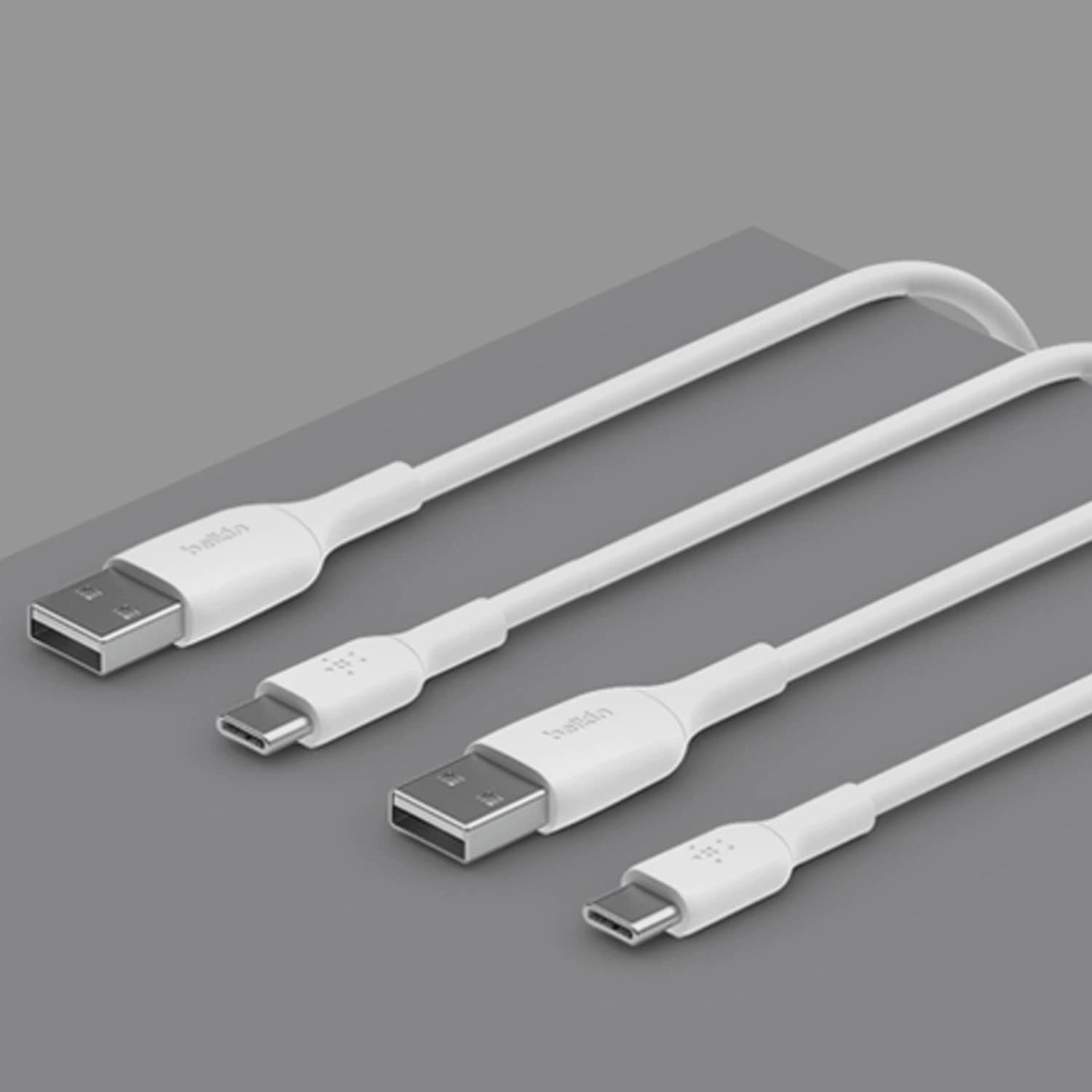 BoostCharge USB-C to USB-A Cable 1m 2 Pack White