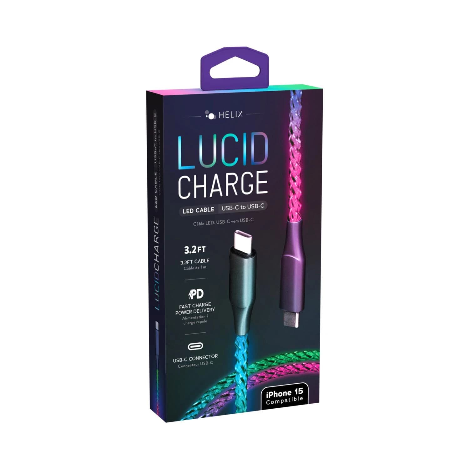 Lucid Charge LED USB-C Cable Multi-Color