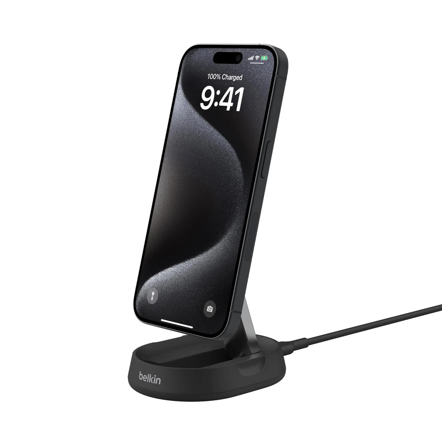 15W Wireless Charging Qi2 Convertible Pad/Stand with MagSafe Black