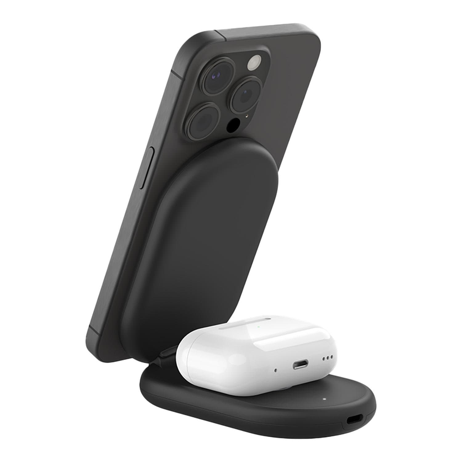 BoostCharge 2-in-1 Magnetic Foldable Wireless Charger with Qi2 15W Black