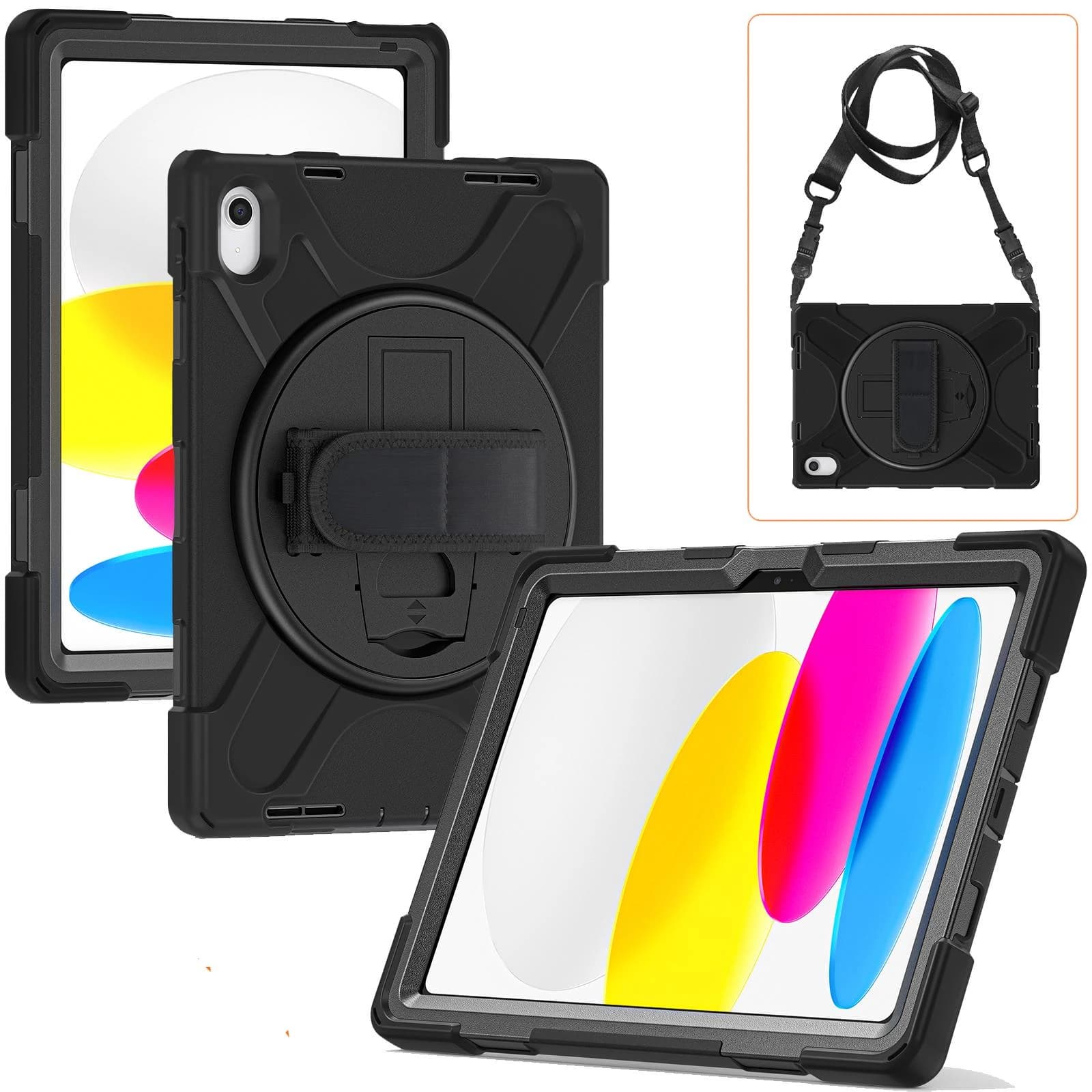 Heavy Duty Case with Kickstand and Built-in Screen Protector for iPad 10.9 2022 (10th Gen)