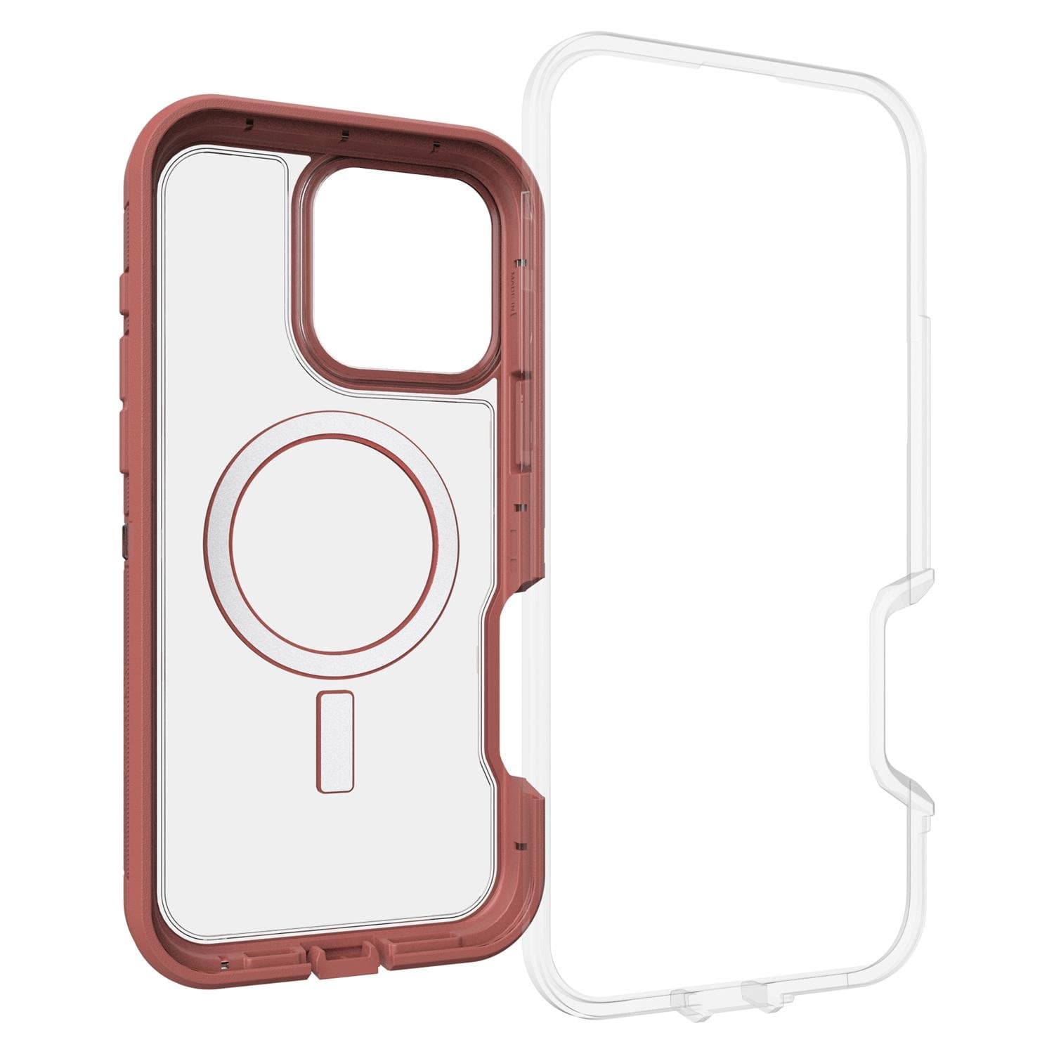 Defender XT Clear Pro Case Brick Red Clear for iPhone 16 Pro Max