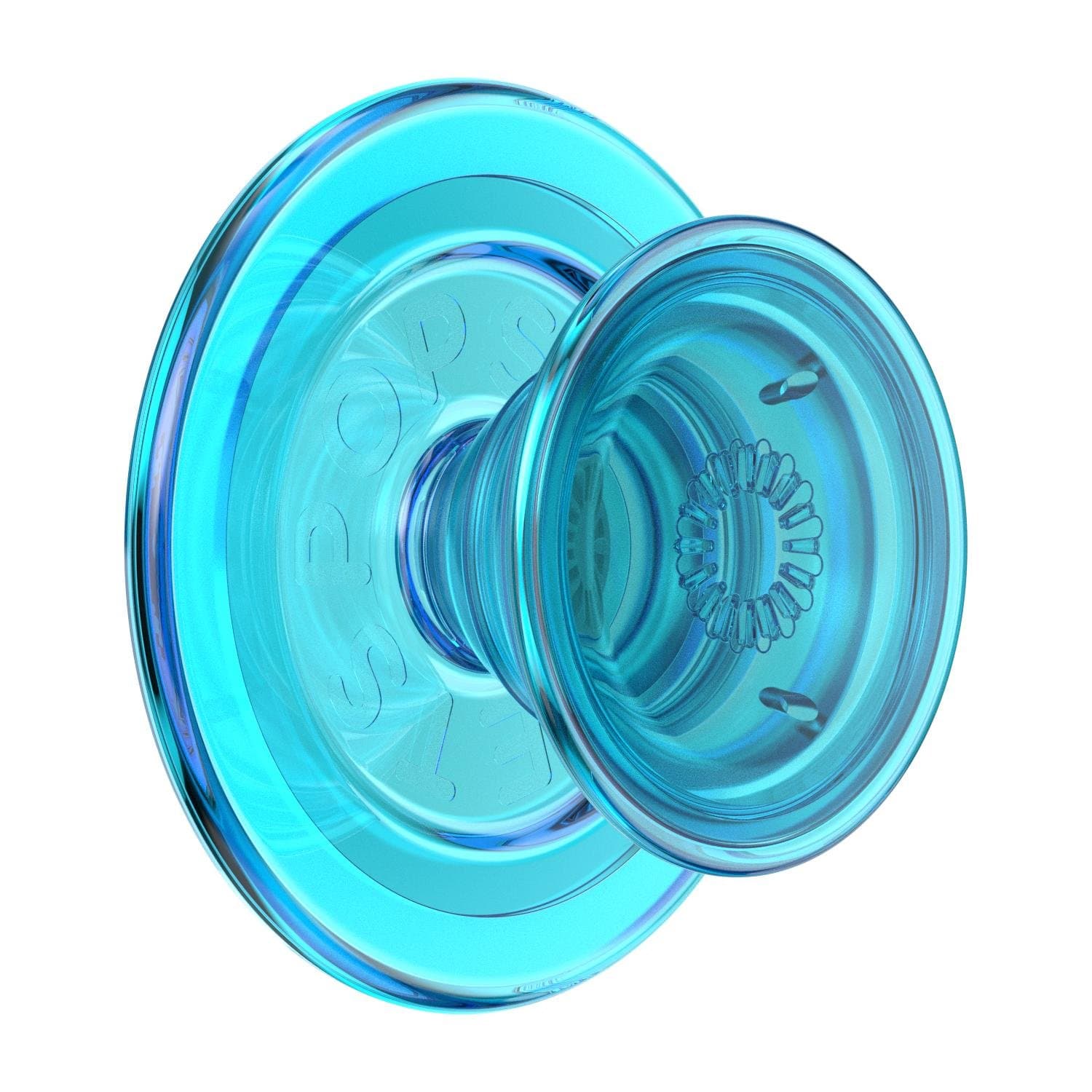 PopGrip for MagSafe Round with Adapter Ring Translucent Electric Blue