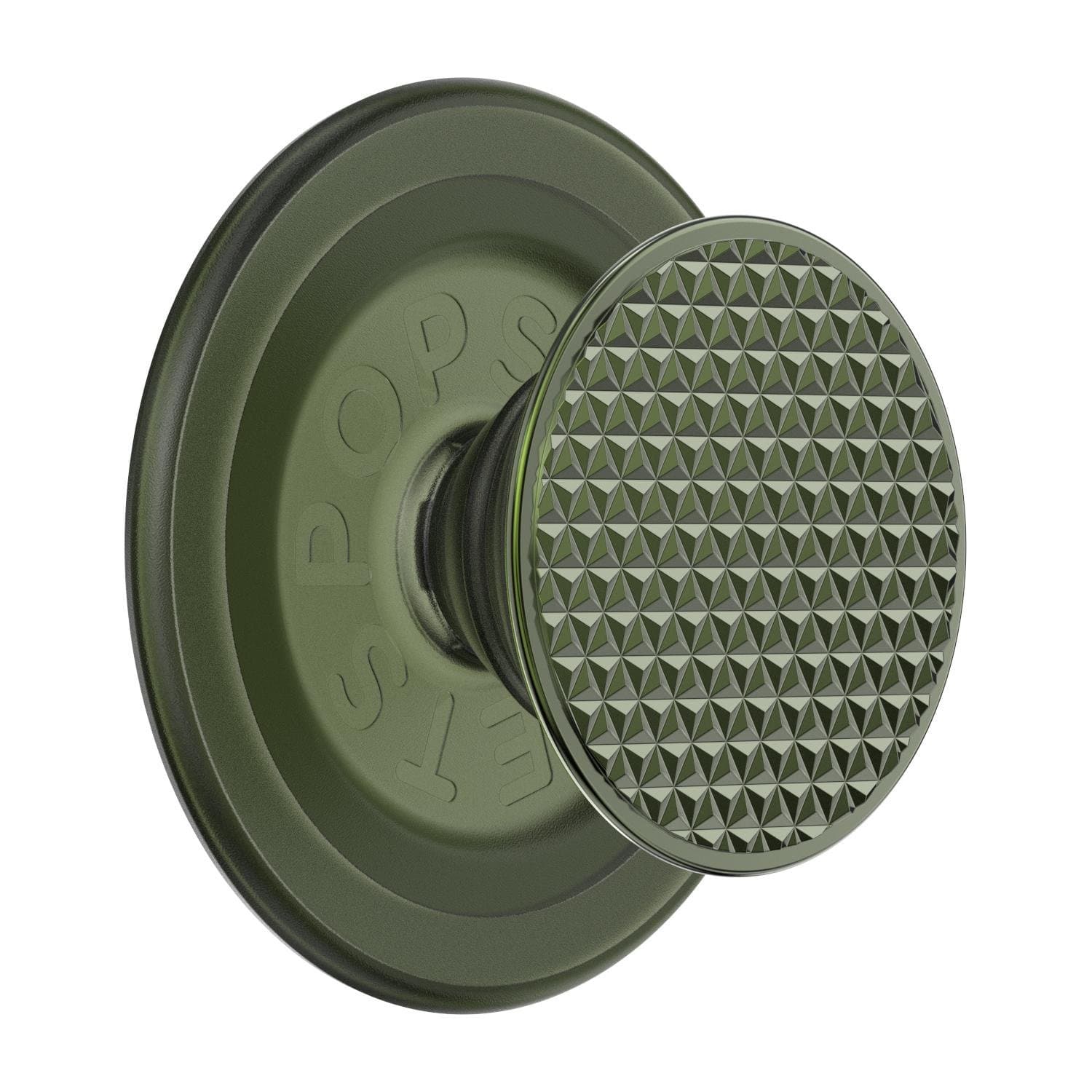 PopGrip for MagSafe Round with Adapter Ring Triangle Knurled Olive