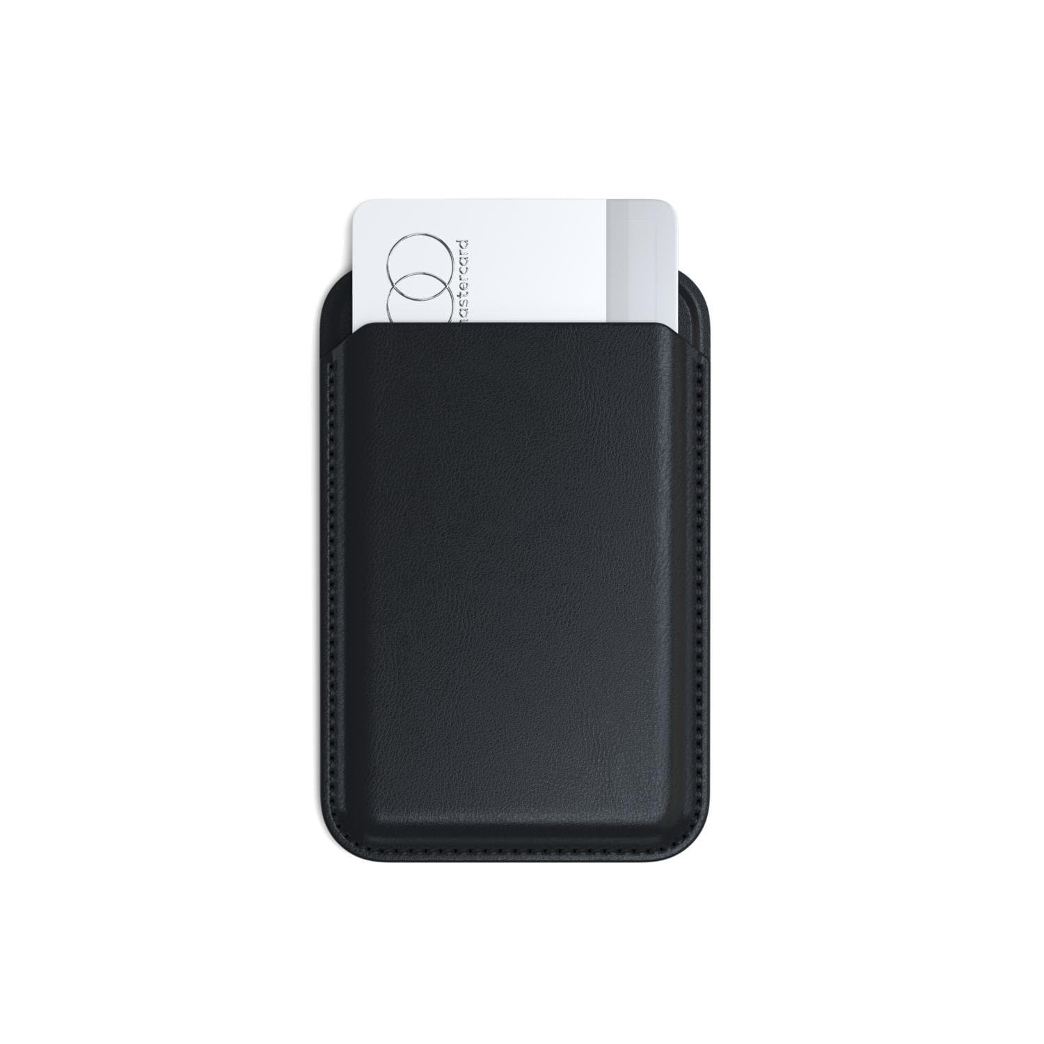 Vegan Leather Magnetic MagSafe Wallet Stand Black