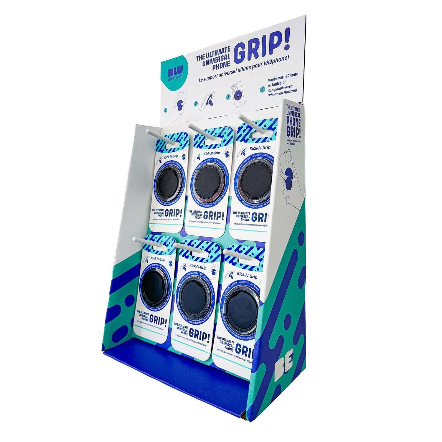 6 Peg/24 Unit Countertop Display for Kick-N-Grip